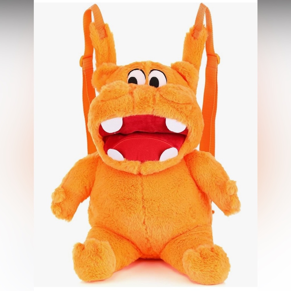 Hasbro Hungry Hungry Hippo Orange Plush Backpack New With Tags